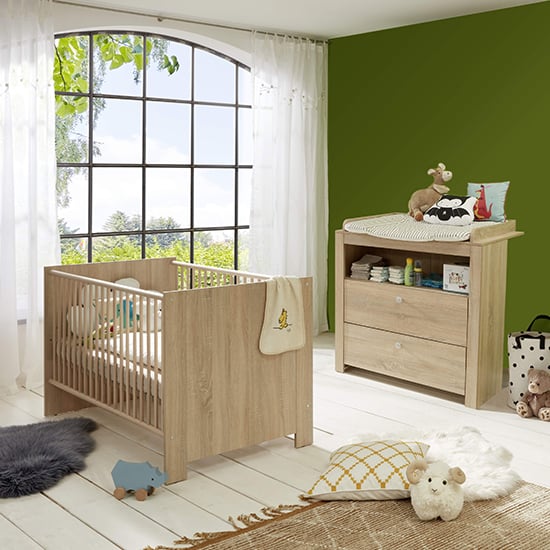 Oley Baby Room Wooden Furniture Set 1 In Sagerau Light Oak Furniture