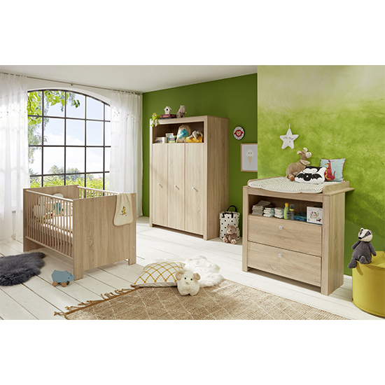 Oley Baby Room Wooden Furniture Set In Sagerau Light Oak Furniture in