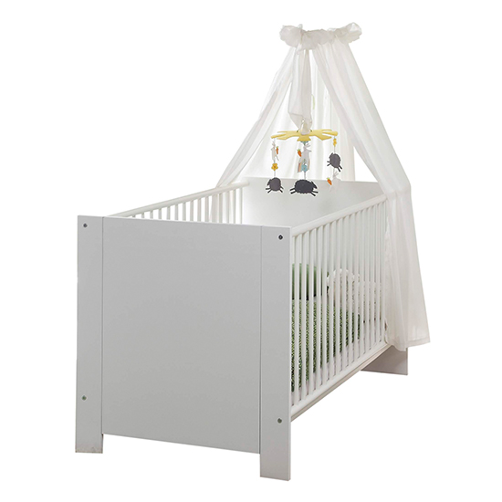 Oley Wooden Baby Cot Bed In White Furniture in Fashion