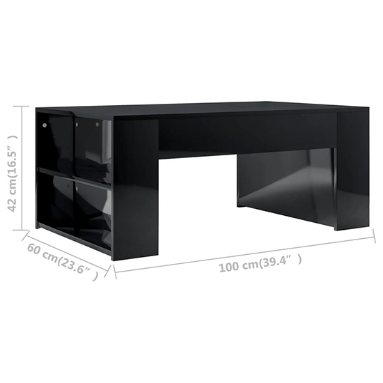 Olicia High Gloss Coffee Table With Shelves In Black_5