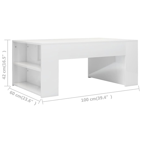 Olicia High Gloss Coffee Table With Shelves In White_5
