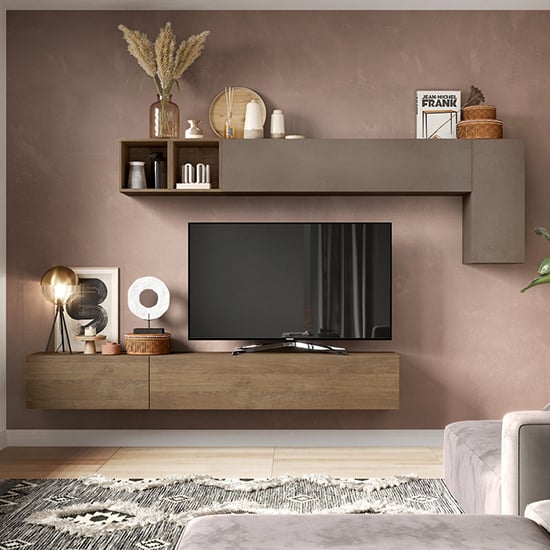 Product photograph of Olisa Wall Hung High Gloss Entertainment Unit In Bianco Cadiz from Furniture in Fashion