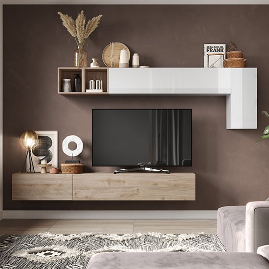 Read more about Olisa wall hung high gloss entertainment unit in bronze mercure