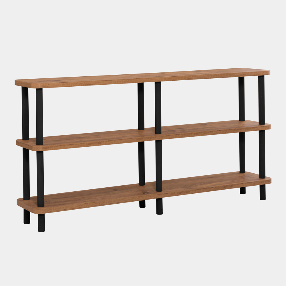 Olivara Small Wooden Display Unit in Atlantic Pine and Black