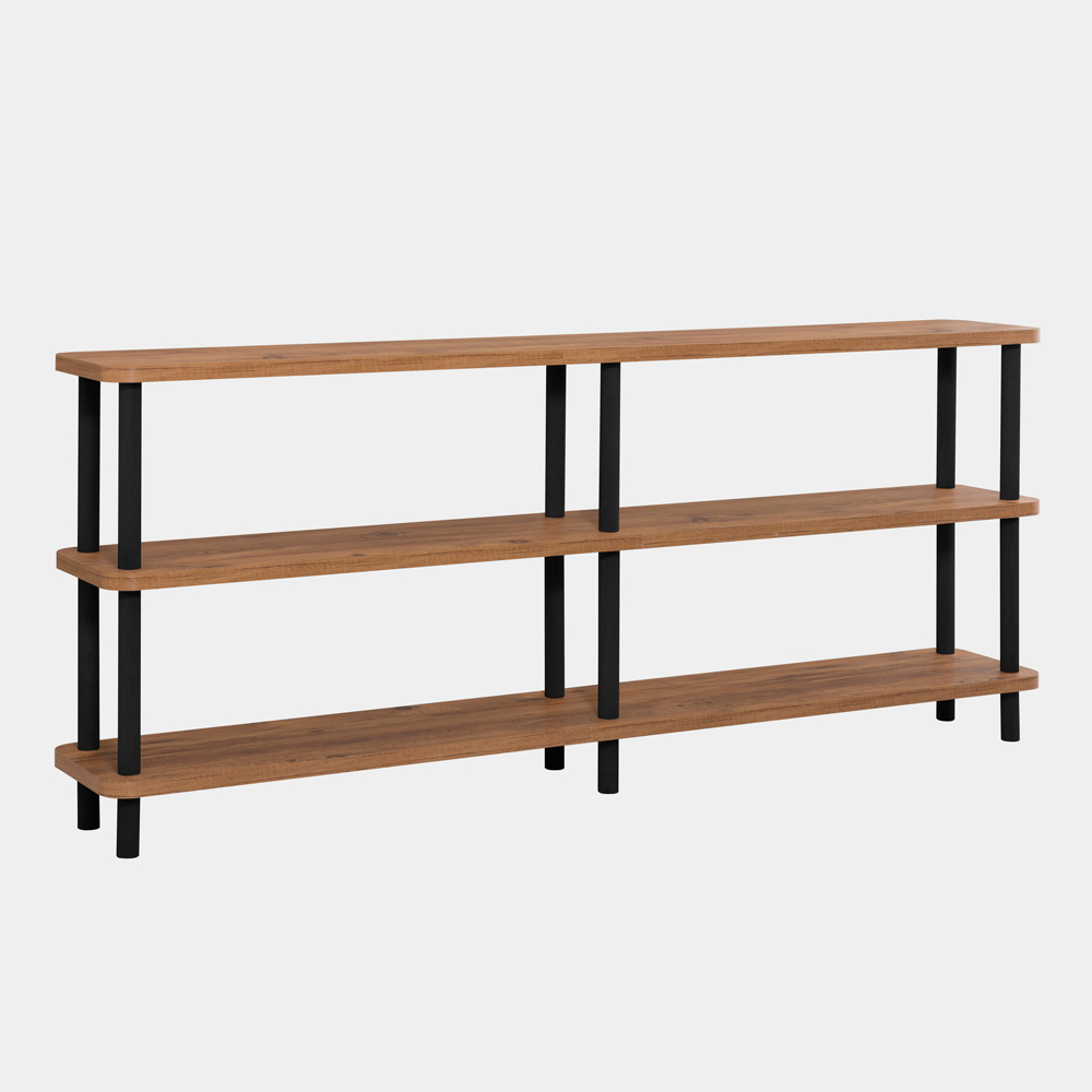 Olivara Large Wooden Display Unit in Atlantic Pine and Black