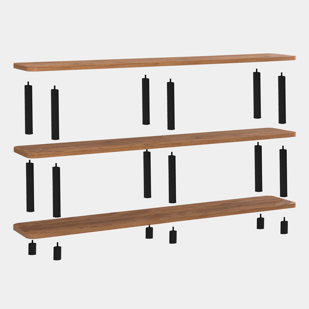 Olivara Large Wooden Display Unit in Atlantic Pine and Black