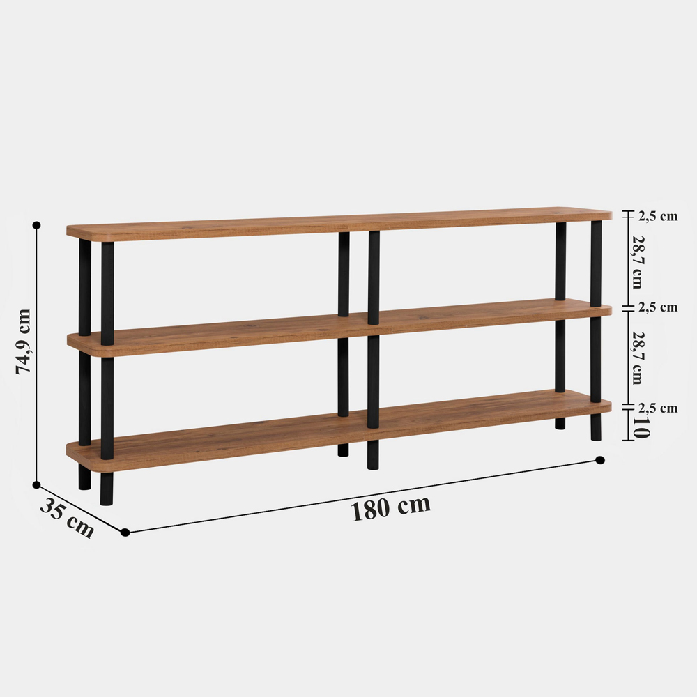 Olivara Large Wooden Display Unit in Atlantic Pine and Black