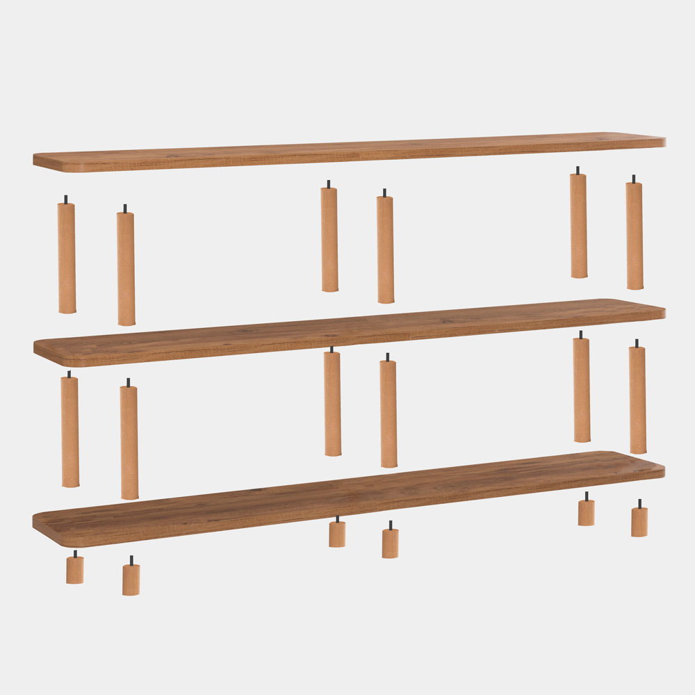 Olivara Large Wooden Display Unit in Atlantic Pine