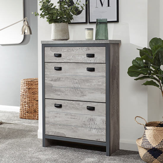 2 Tiers Wooden Shoe Storage In Grey Furniture in Fashion