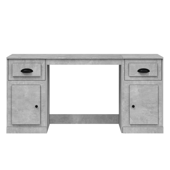 Oliver Computer Desk With 2 Doors 2 Drawers In Concrete Effect