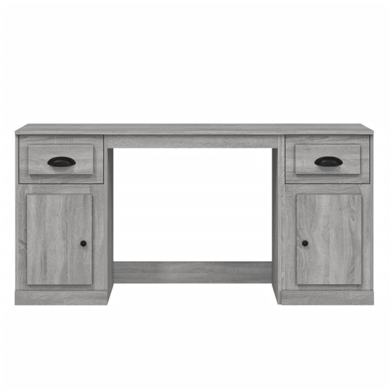 Oliver Computer Desk With 2 Doors 2 Drawers In Grey Sonoma Oak
