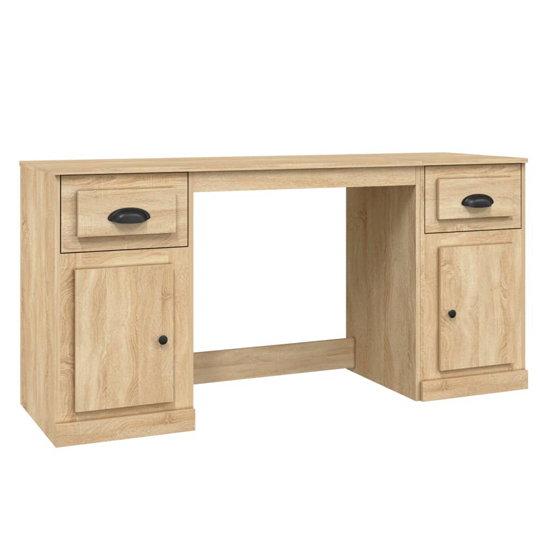 Oliver Computer Desk With 2 Doors 2 Drawers In Sonoma Oak