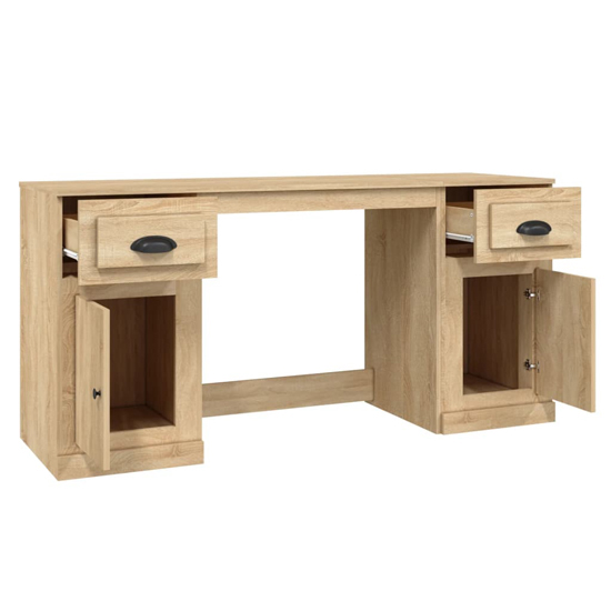 Oliver Computer Desk With 2 Doors 2 Drawers In Sonoma Oak