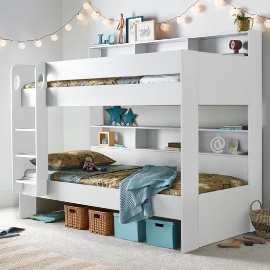 Ocala Solid Rubberwood Storage Bunk Bed In White
