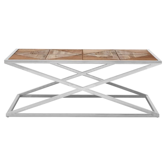 Read more about Oliver wooden coffee table with stainless steel frame in natural