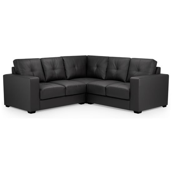 Product photograph of Olivia Large Faux Leather Corner Sofa In Black from Furniture in Fashion