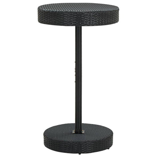 Olivia Solid Wood 3 Piece Garden Bar Set In Black Poly Rattan