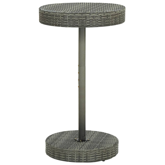Olivia Solid Wood 3 Piece Garden Bar Set In Grey Poly Rattan