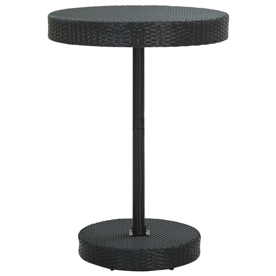 Olivia Solid Wood 5 Piece Garden Bar Set In Black Poly Rattan