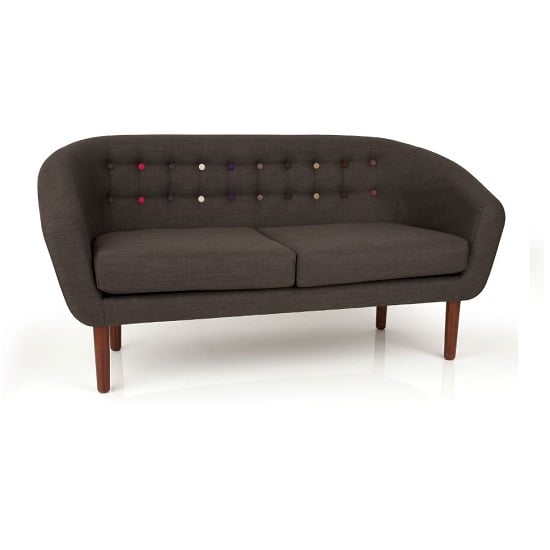 Olivia Retro Sofa In Slate Grey Fabric