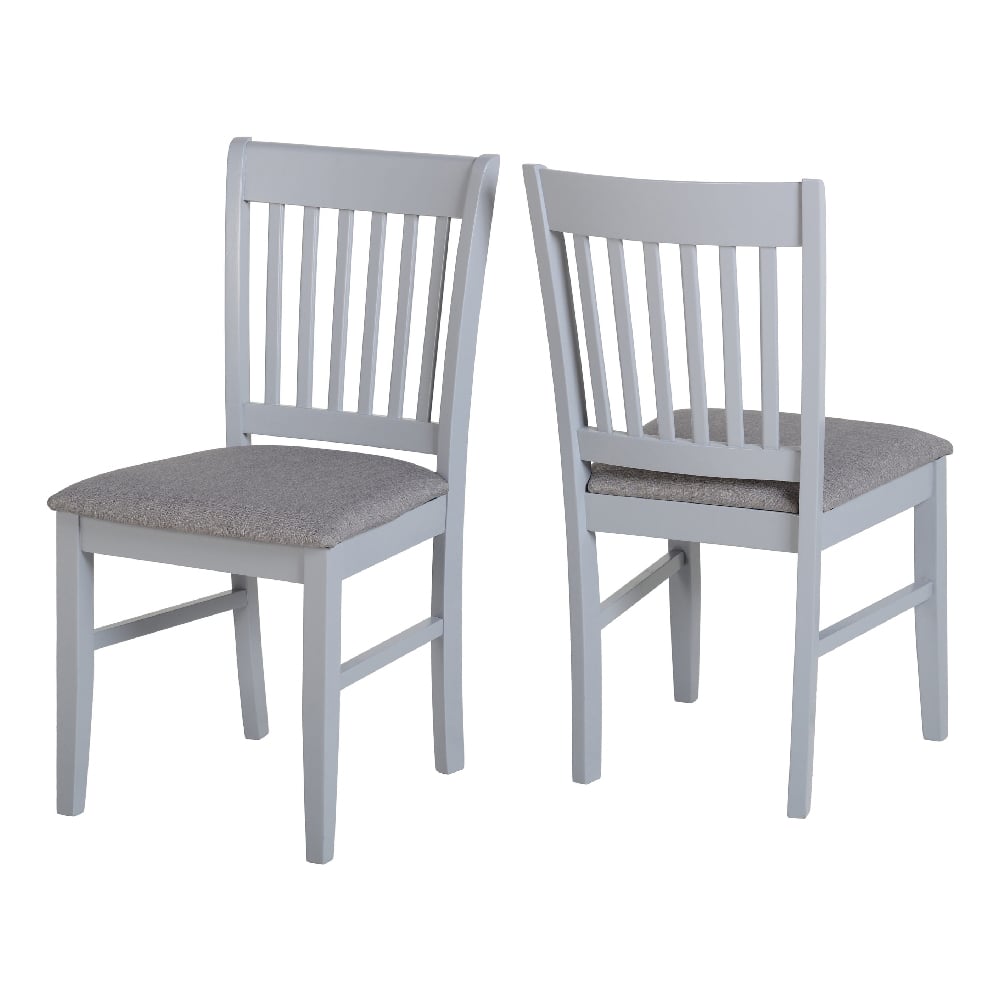 Read more about Olney grey wooden dining chairs with fabric seat in pair