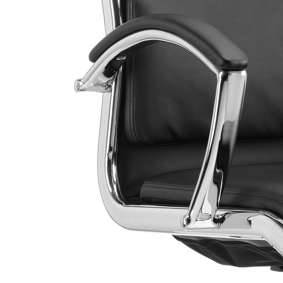 Olney Bonded Leather Office Chair In Black With Arms High Back