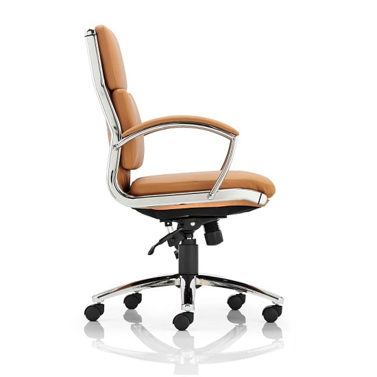 Olney Bonded Leather Office Chair In Tan With Medium Back