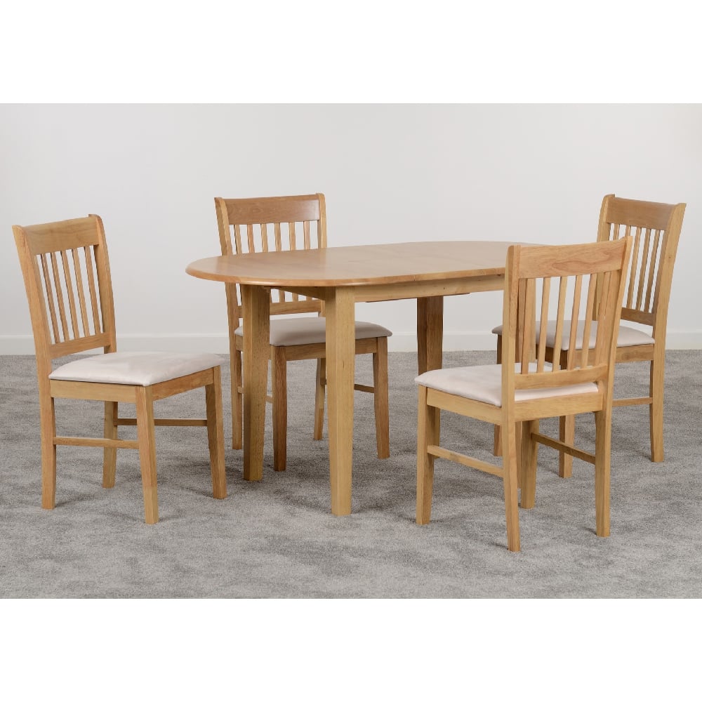 Read more about Olney wooden extending dining table with 4 oak chairs