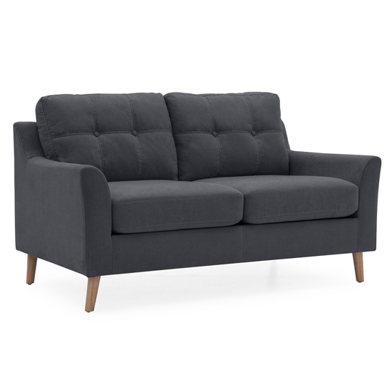 Photo of Olton fabric 2 seater sofa with wooden legs in charcoal