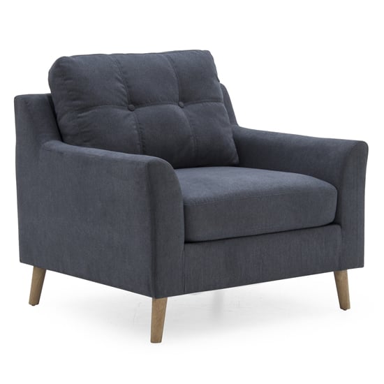 Olton Fabric Armchair With Wooden Legs In Charcoal_1