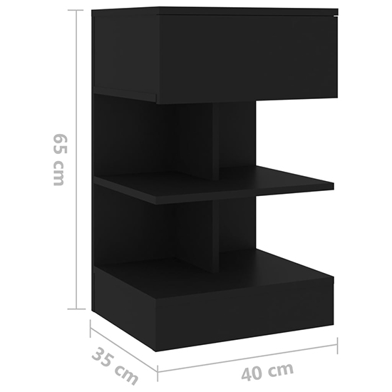 Oluina Wooden Bedside Cabinet With 1 Drawer In Black