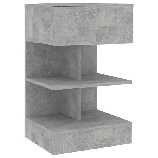 Oluina Wooden Bedside Cabinet With 1 Drawer In Concrete Effect