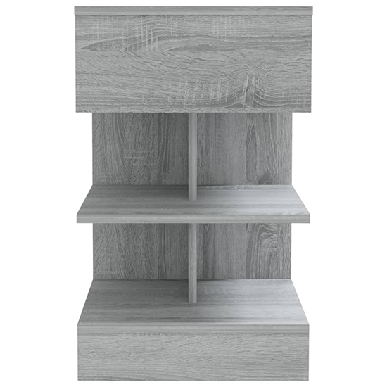 Oluina Wooden Bedside Cabinet With 1 Drawer In Grey Sonoma Oak