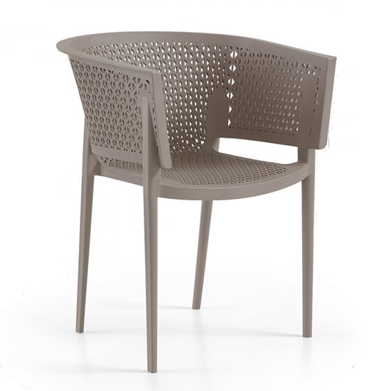 Product photograph of Olympia Polypropylene Arm Chair In Taupe from Furniture in Fashion