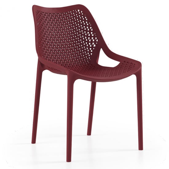 Product photograph of Olympia Polypropylene Side Chair In Bordeaux from Furniture in Fashion