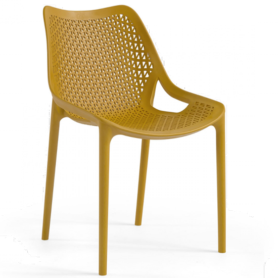 Product photograph of Olympia Polypropylene Side Chair In Mustard from Furniture in Fashion