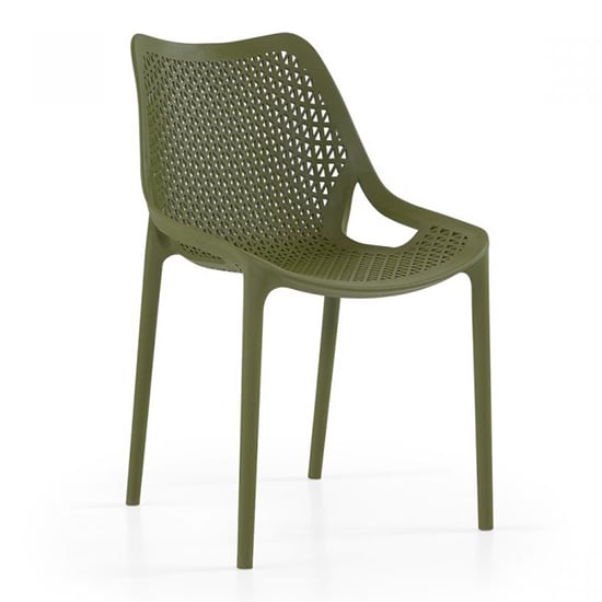 Product photograph of Olympia Polypropylene Side Chair In Olive from Furniture in Fashion