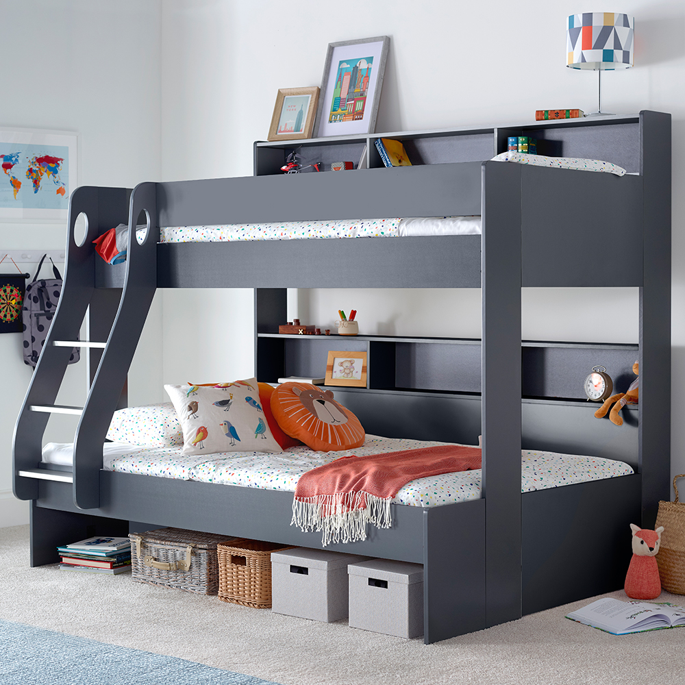 Olympia Wooden Triple Sleeper Bunk Bed In Grey