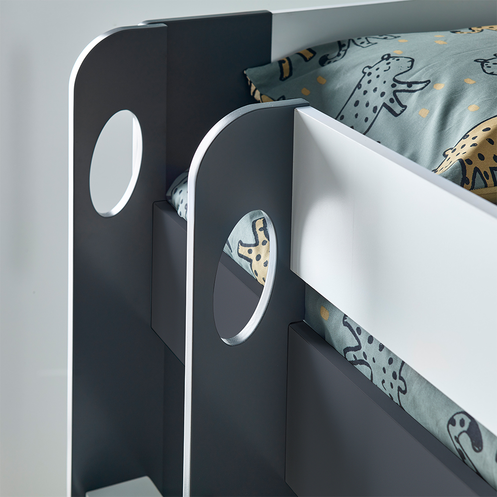 Olympia Wooden Triple Sleeper Bunk Bed In Grey And White