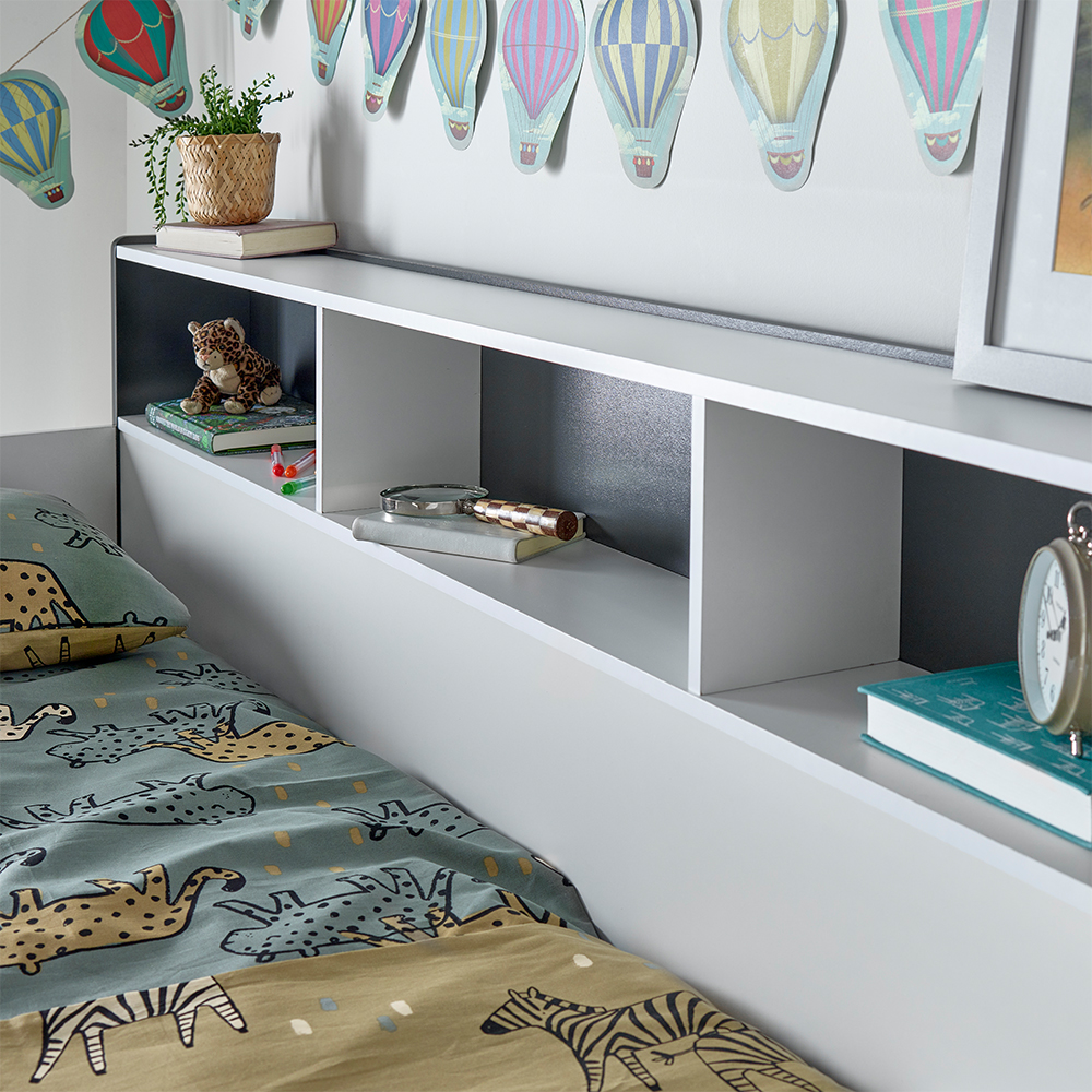 Olympia Wooden Triple Sleeper Bunk Bed In Grey And White