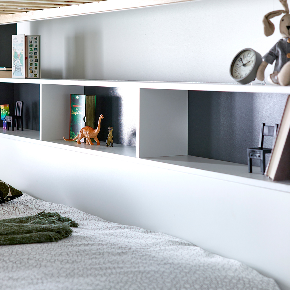 Olympia Wooden Triple Sleeper Bunk Bed In Grey And White