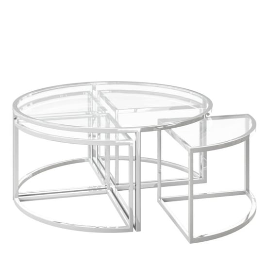 Ongar Grande Glass Coffee Table Set With Stainless Steel Base_2