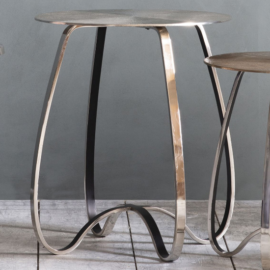 Read more about Omarion round metal side table in silver