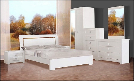 Omega White High Gloss Bedside Cabinet