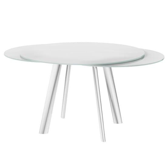 Osterley Swivel Extending White Glass Dining Table_2