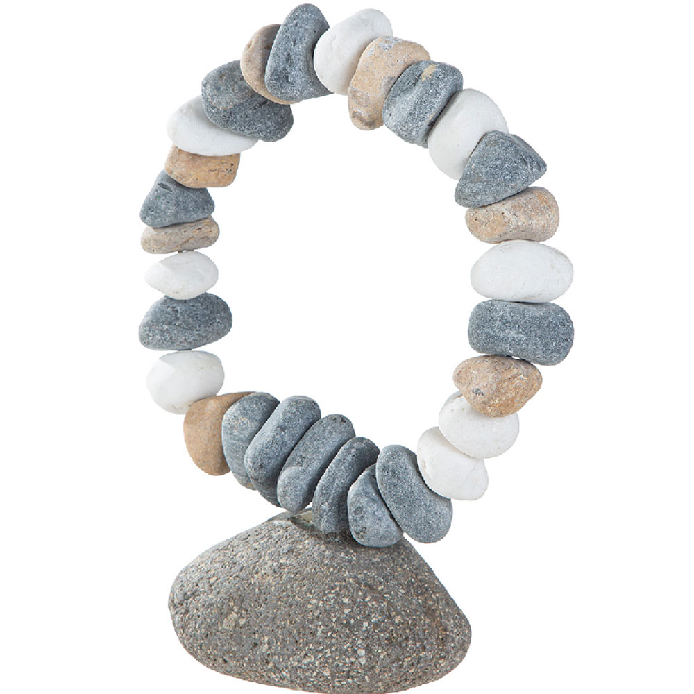 Omrano Stone Decorative Round Sculpture in Natural