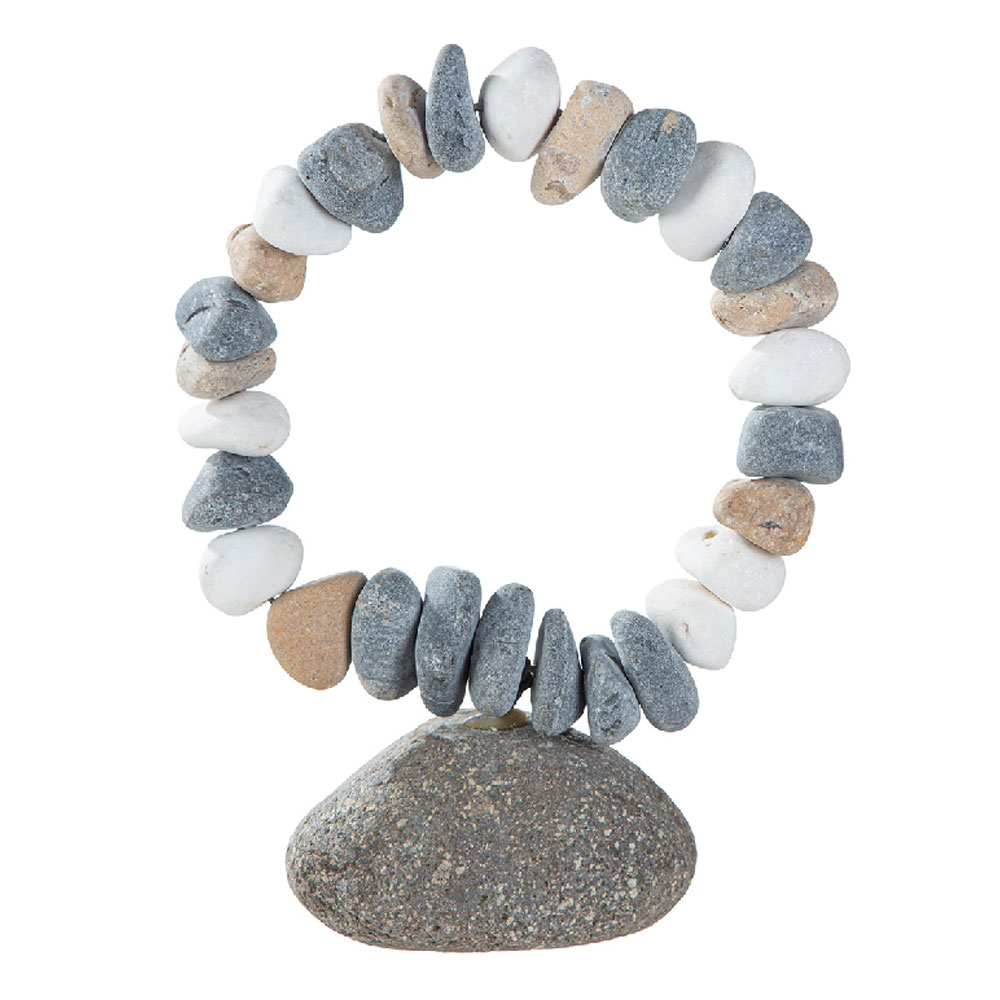 Omrano Stone Decorative Round Sculpture in Natural