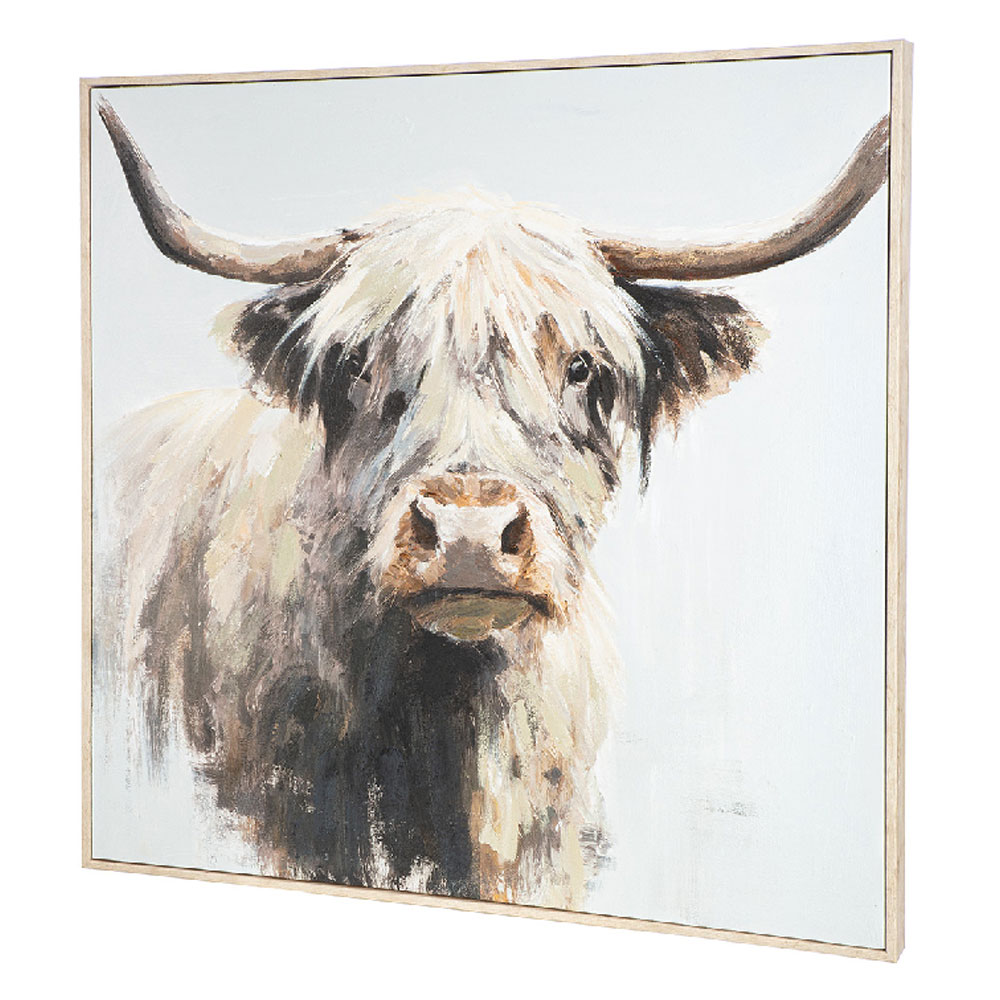 Omvara Canvas Highland Cow Wall Art in Multicolour