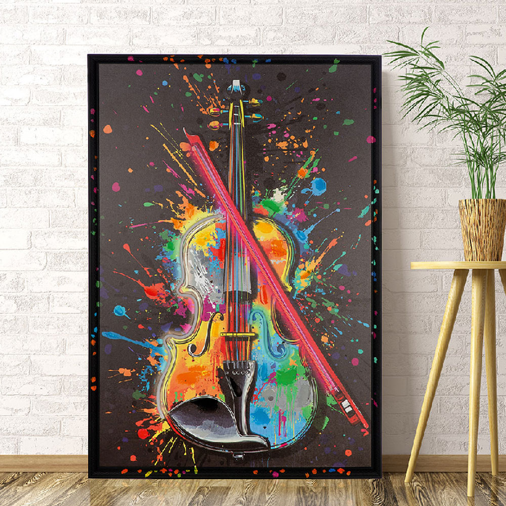 Omvara Canvas Music Splash Wall Art in Multicolour
