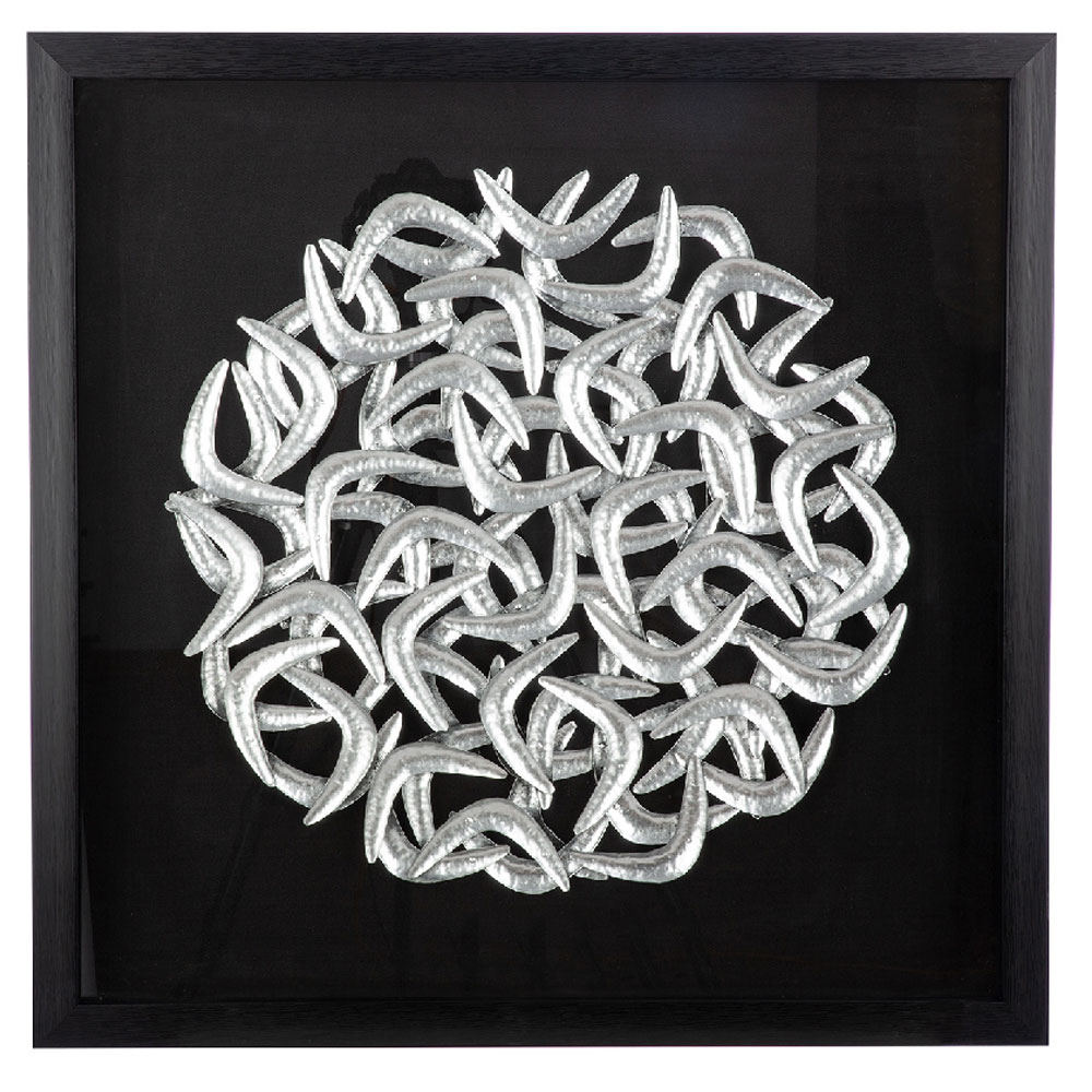 Omvara Fiberboard Nexus Wall Art in Silver and Black